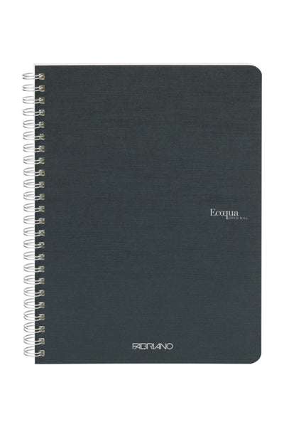 Fabriano Ecoqua Original Spiral-Bound Notebook, 5.8 in x 8.3 in, A5, Blank, 70 Sheets Lined, 5.8 x 8.3