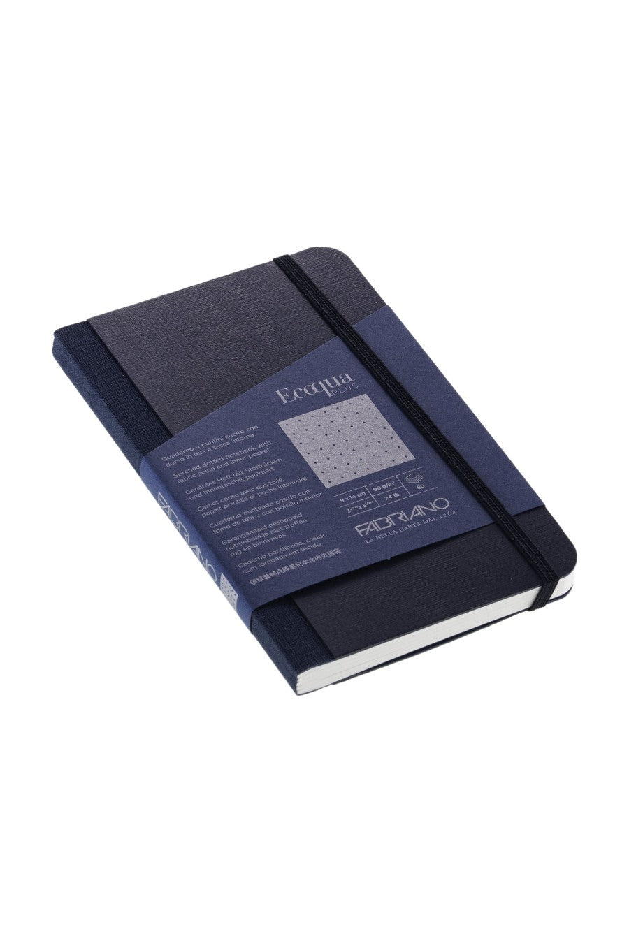 Fabriano Ecoqua Plus Sewn-Bound 100% Italian made Notebook, 3.5" x 5.5", 90gsm, 80 Sheets 