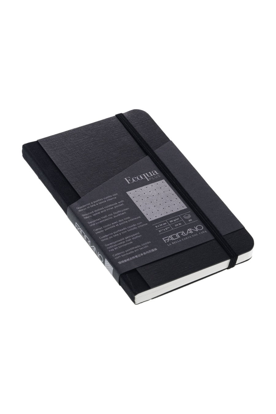 Fabriano Ecoqua Plus Sewn-Bound 100% Italian made Notebook, 3.5" x 5.5", 90gsm, 80 Sheets 