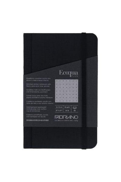 Fabriano Ecoqua Plus Sewn-Bound 100% Italian made Notebook, 3.5" x 5.5", 90gsm, 80 Sheets 