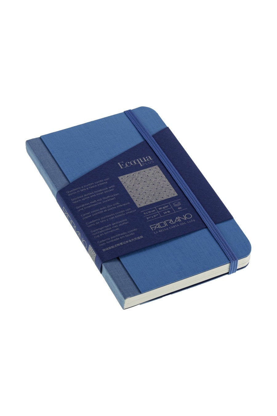 Fabriano Ecoqua Plus Sewn-Bound 100% Italian made Notebook, 3.5" x 5.5", 90gsm, 80 Sheets 