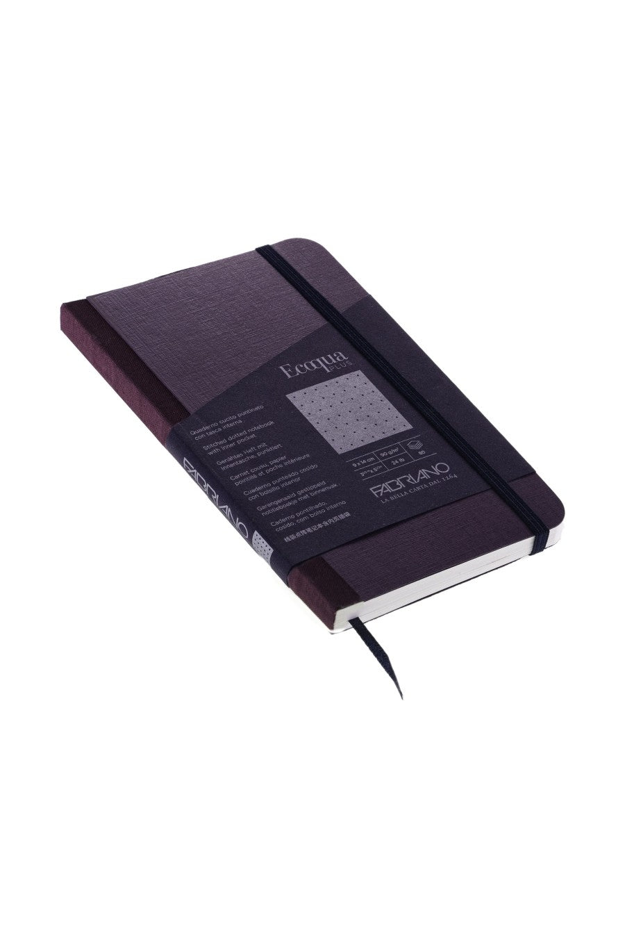 Fabriano Ecoqua Plus Sewn-Bound 100% Italian made Notebook, 3.5" x 5.5", 90gsm, 80 Sheets 