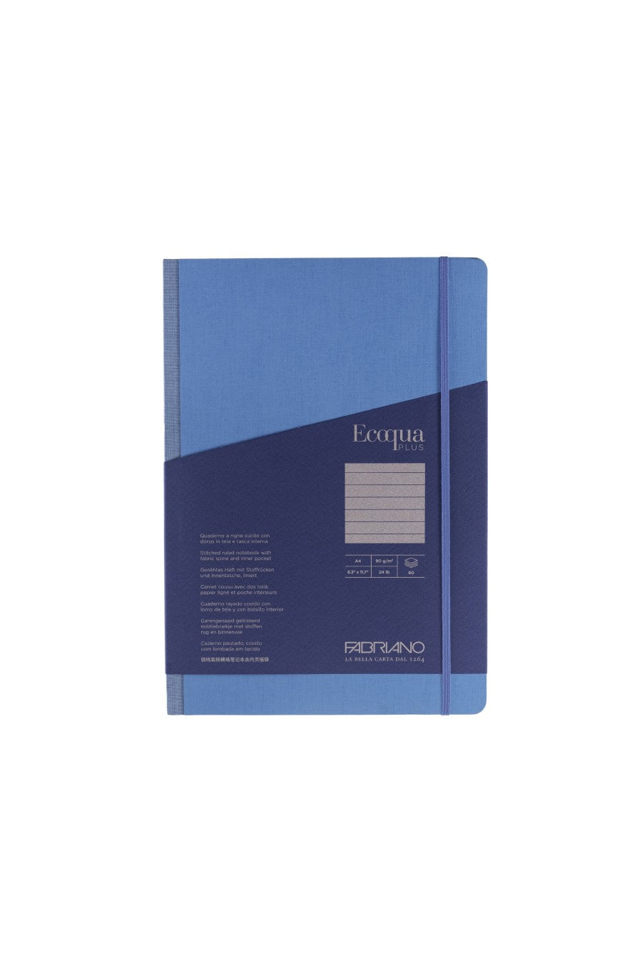 Fabriano Ecoqua Plus Sewn-Bound Notebook, 8.3" x 11.7", A4, 80 Sheets 