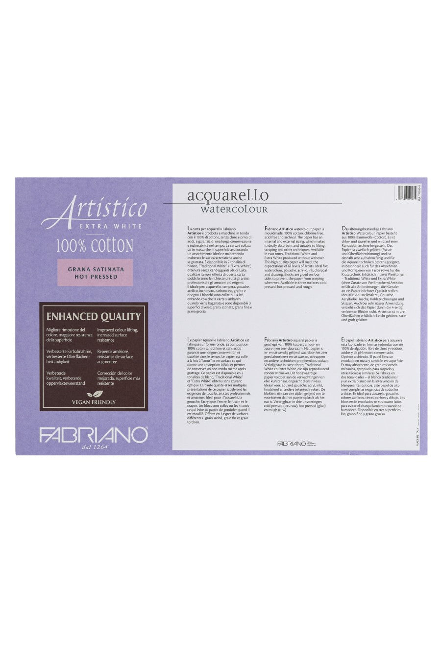 Fabriano Artistico Extra White Watercolor Block, 140 lb./300 gsm 
