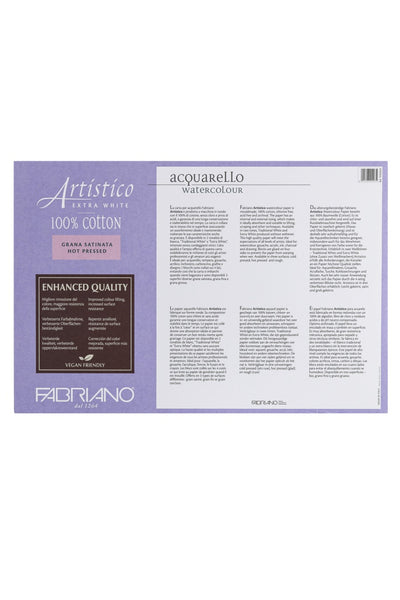 Fabriano Artistico Extra White Watercolor Block, 140 lb./300 gsm 