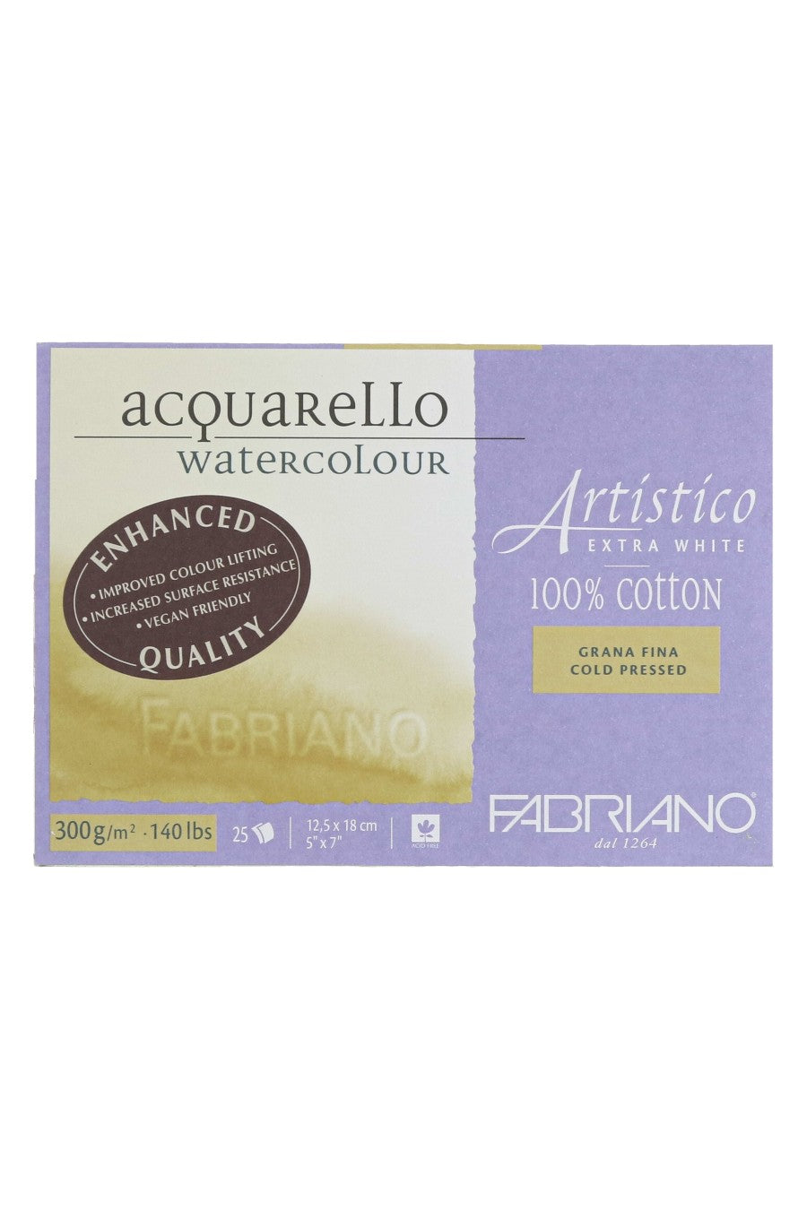 Fabriano Artistico Extra White Watercolor Block, 140 lb./300 gsm 
