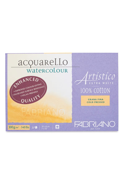 Fabriano Artistico Traditional White Watercolor Block, 140 lb./300 gsm 