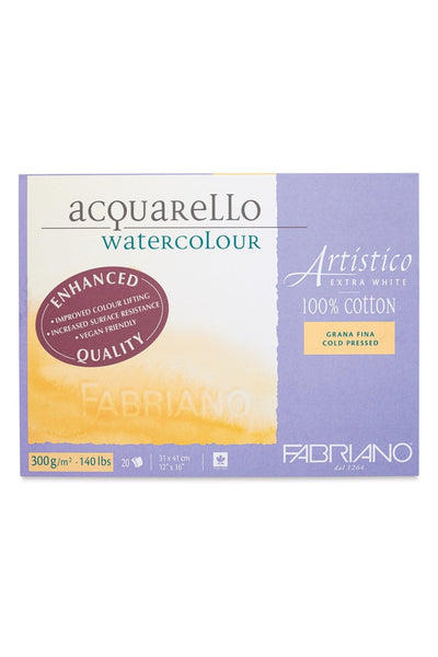 Fabriano Artistico Traditional White Watercolor Block, 140 lb./300 gsm 