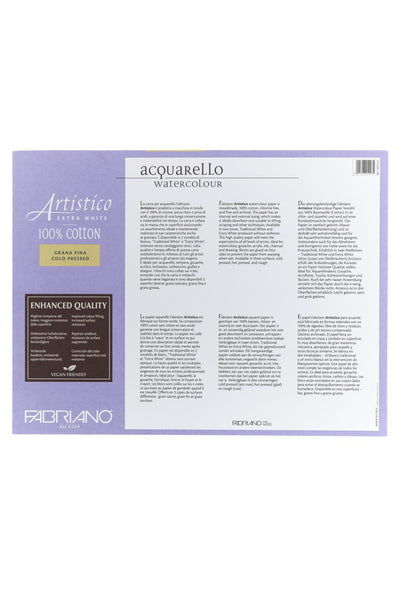 Fabriano Artistico Traditional White Watercolor Block, 140 lb./300 gsm 