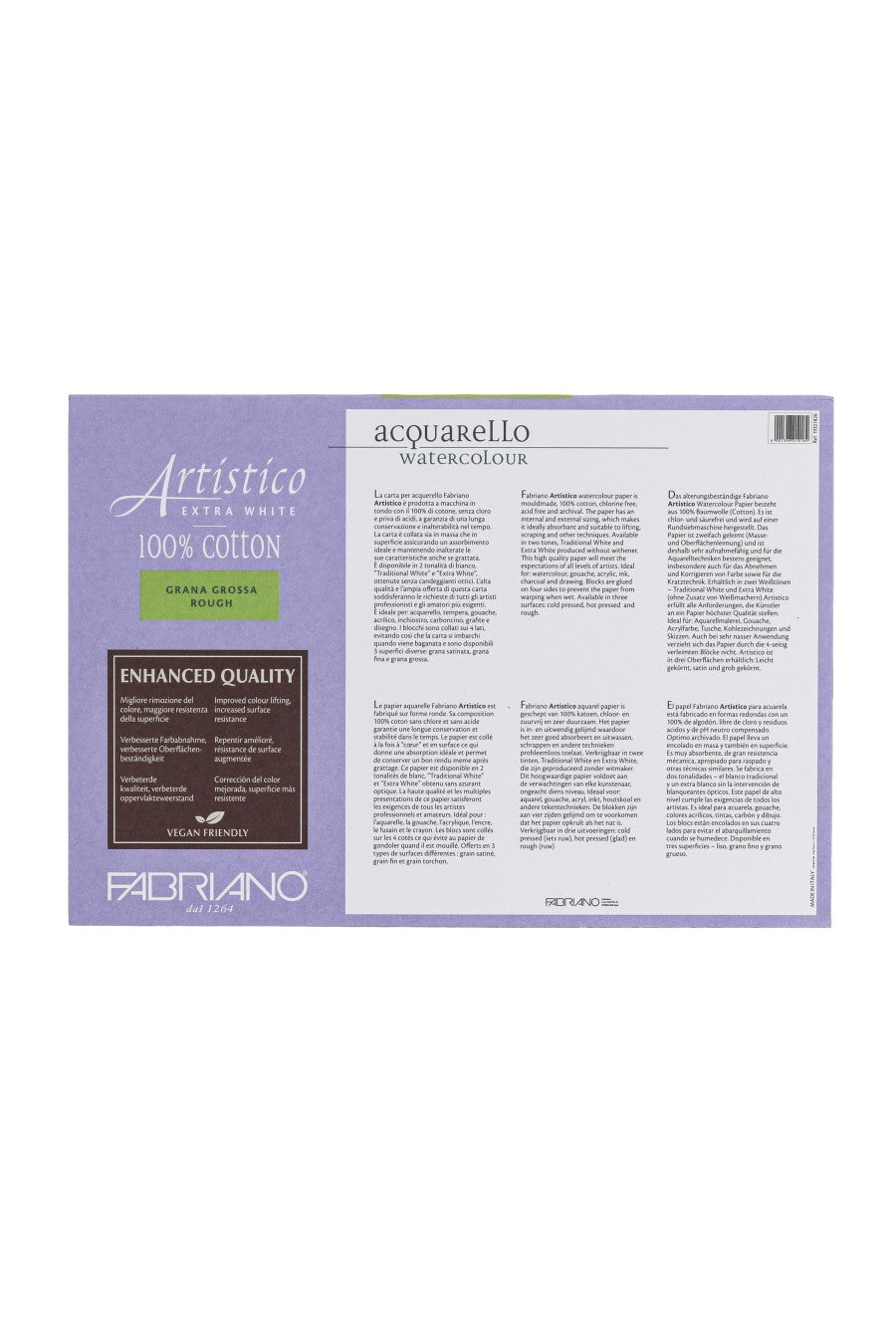 Fabriano Artistico Traditional White Watercolor Block, 140 lb./300 gsm 