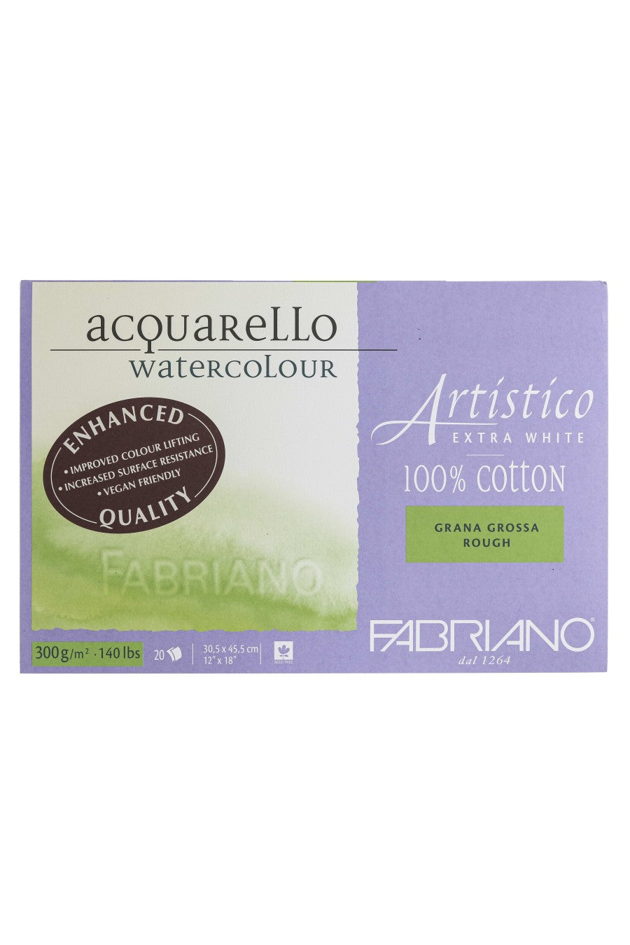 Fabriano Artistico Extra White Watercolor Block, 140 lb./300 gsm 