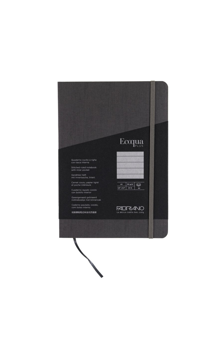 Fabriano Ecoqua Plus Stitch-Bound Notebook, 5.8" x 8.3", A5 