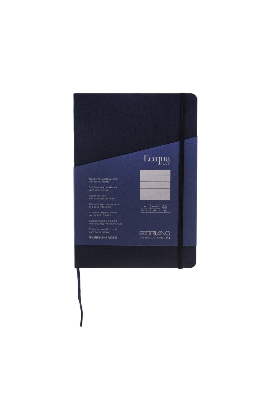 Fabriano Ecoqua Plus Stitch-Bound Notebook, 5.8" x 8.3", A5 