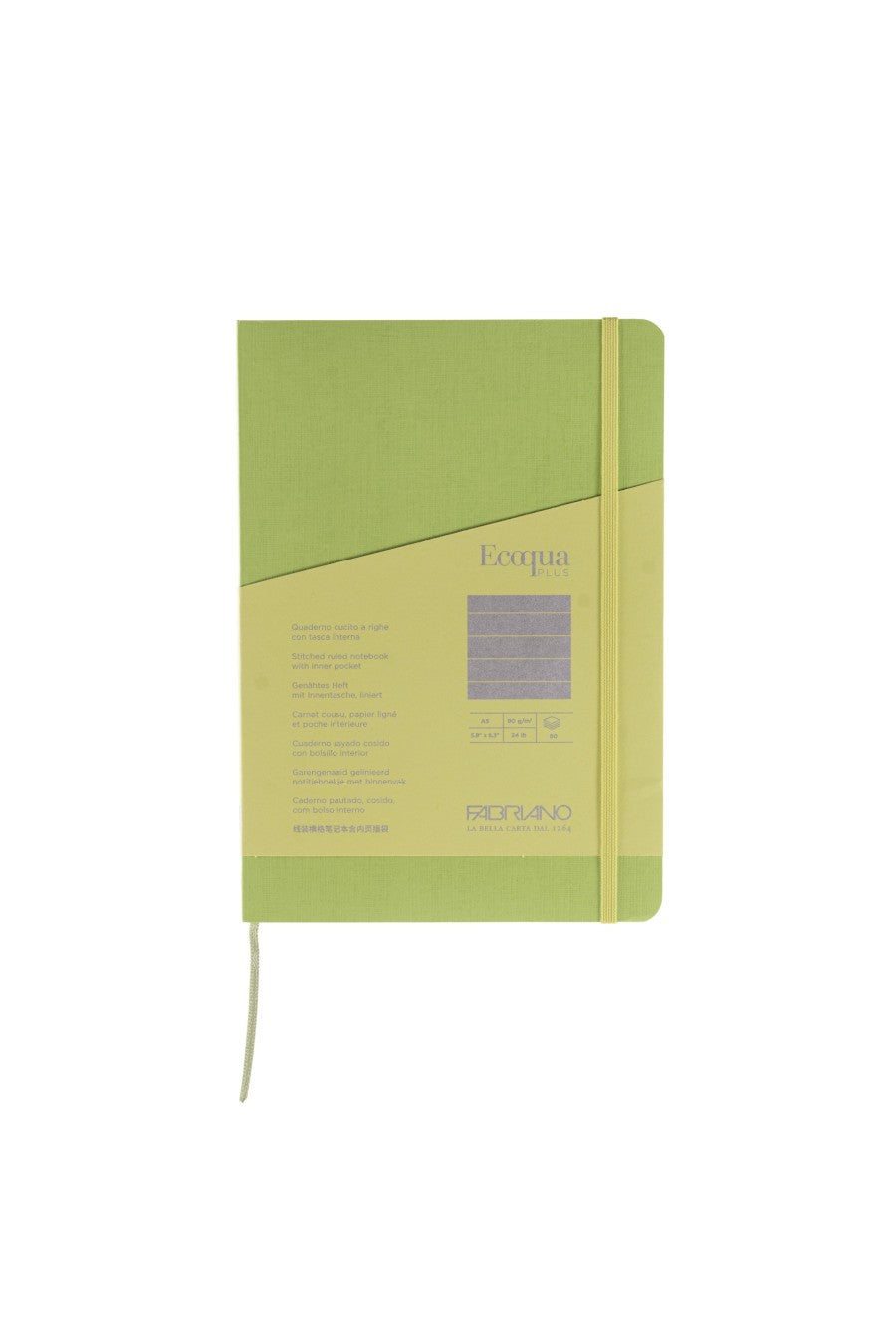 Fabriano Ecoqua Plus Stitch-Bound Notebook, 5.8" x 8.3", A5 