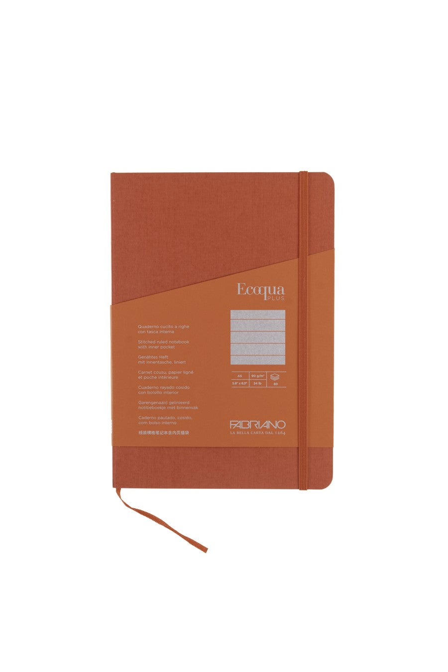 Fabriano Ecoqua Plus Stitch-Bound Notebook, 5.8" x 8.3", A5 