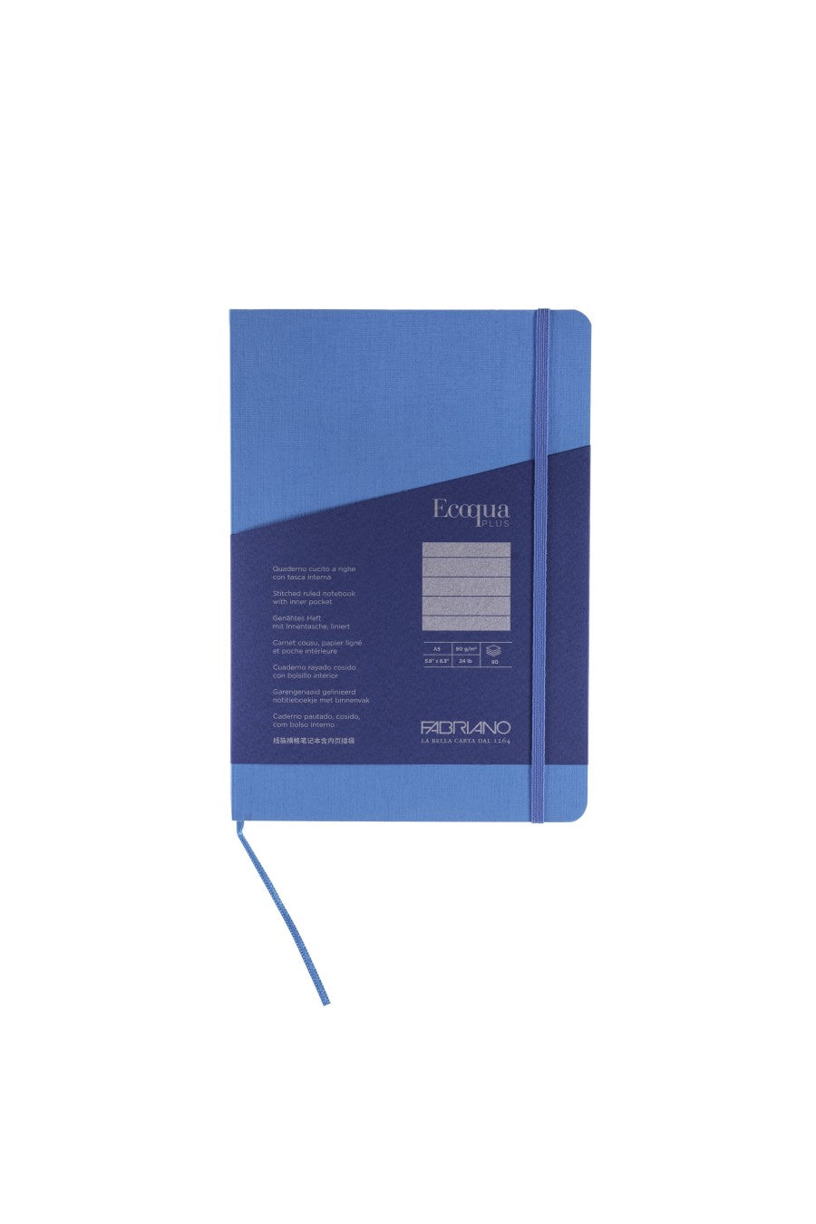 Fabriano Ecoqua Plus Stitch-Bound Notebook, 5.8" x 8.3", A5 Lined