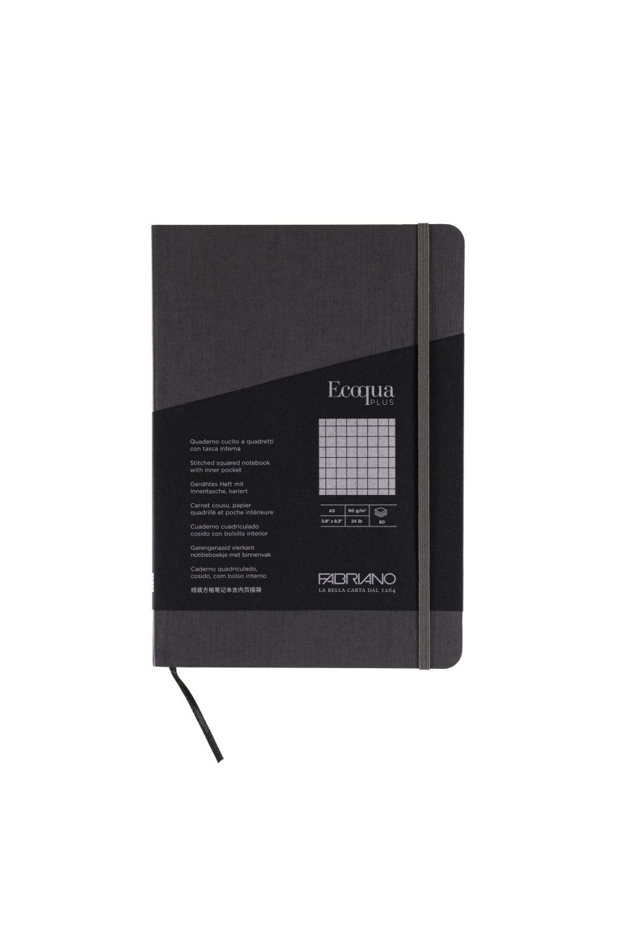 Fabriano Ecoqua Plus Stitch-Bound Notebook, 5.8" x 8.3", A5 