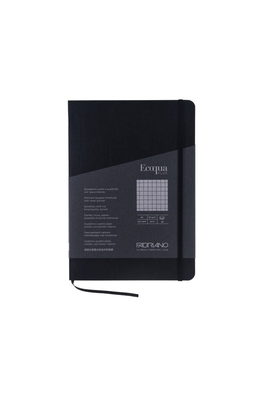 Fabriano Ecoqua Plus Stitch-Bound Notebook, 5.8" x 8.3", A5 