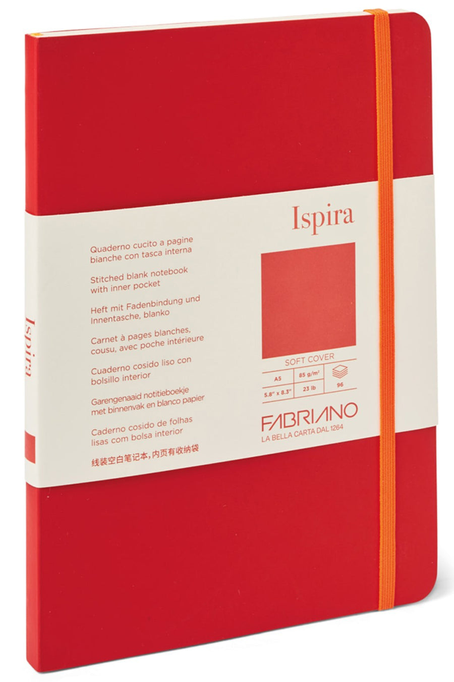 Fabriano Ispira Soft-Cover Notebook, 5.8" x 8.3", A5