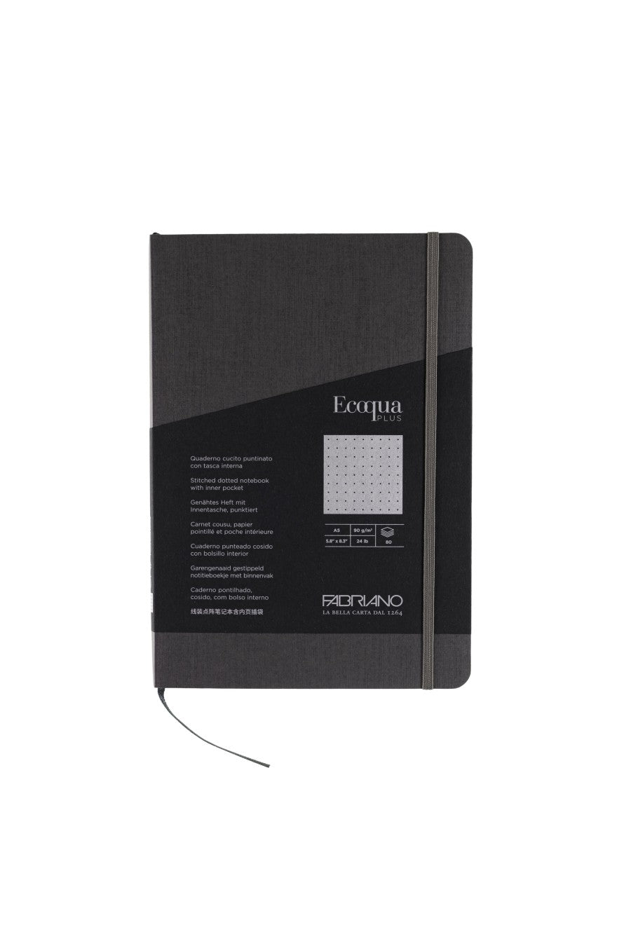 Fabriano Ecoqua Plus Stitch-Bound Notebook, 5.8" x 8.3", A5 