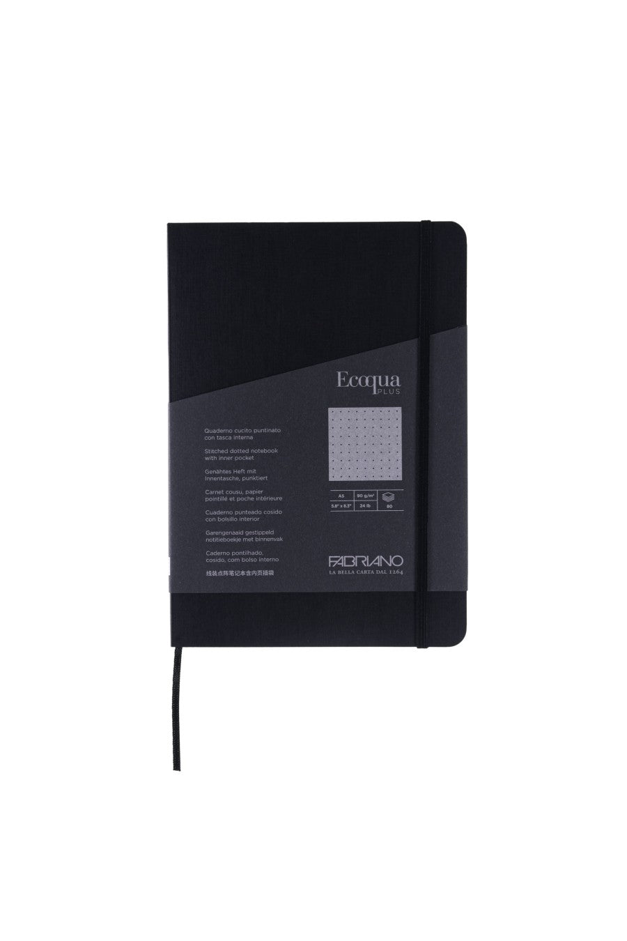 Fabriano Ecoqua Plus Stitch-Bound Notebook, 5.8" x 8.3", A5 