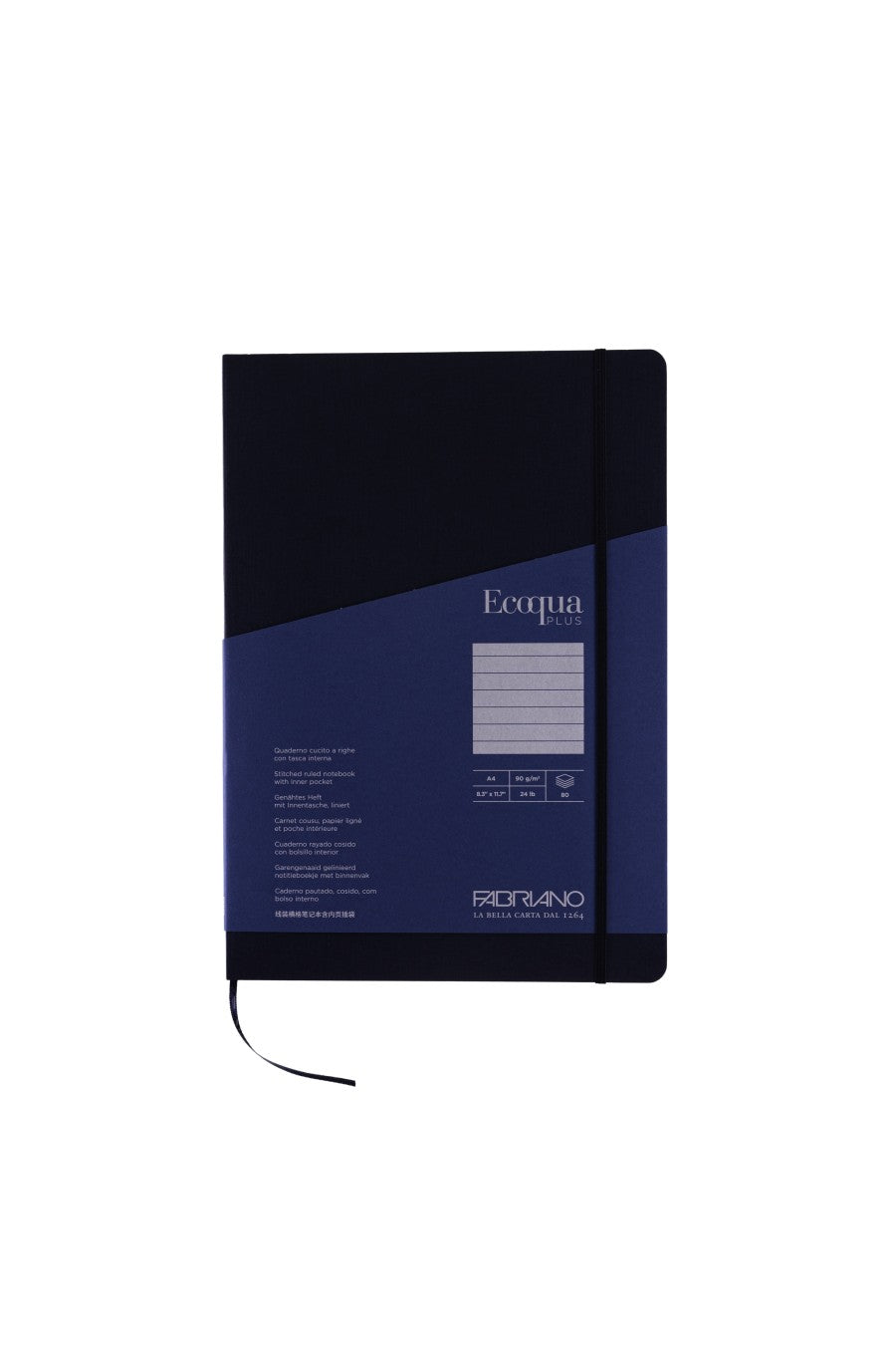 Fabriano Ecoqua Plus Stitch-Bound Notebook, 8.3" x 11.7", A4 Graph