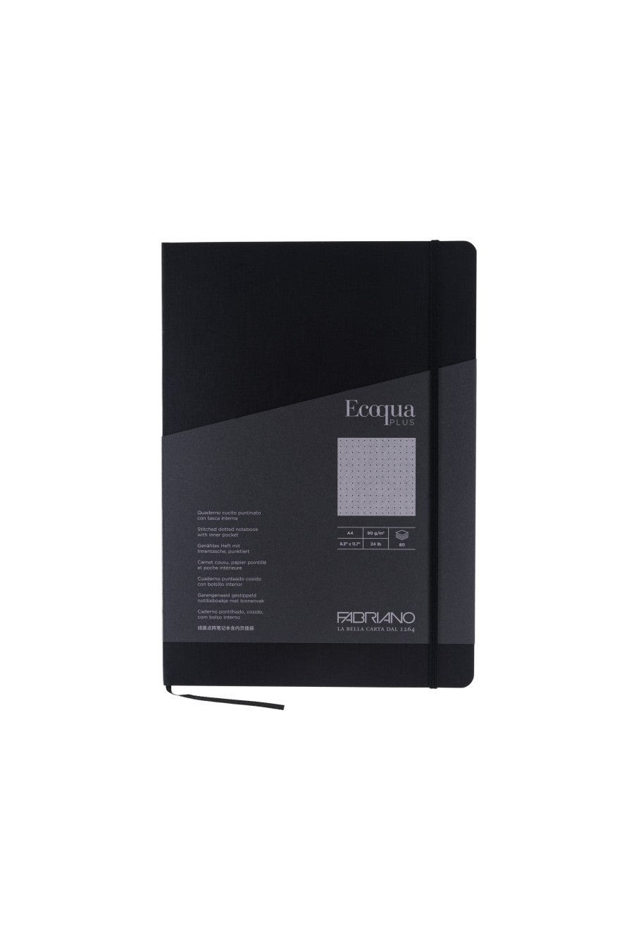 Fabriano Ecoqua Plus Stitch-Bound Notebook, 8.3" x 11.7", A4 Lined