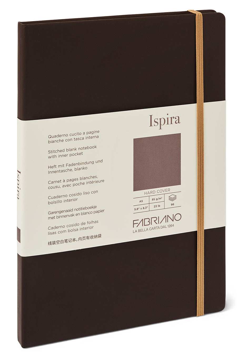 Fabriano Ispira Hard-Cover Notebook, 5.8" x 8.3", A5