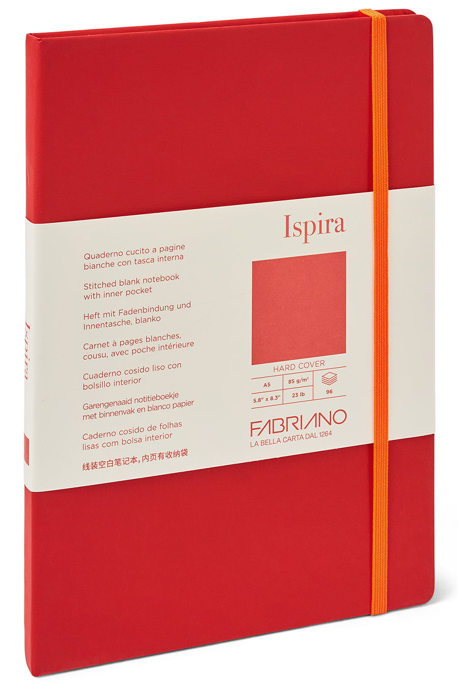 Fabriano Ispira Hard-Cover Notebook, 5.8" x 8.3", A5