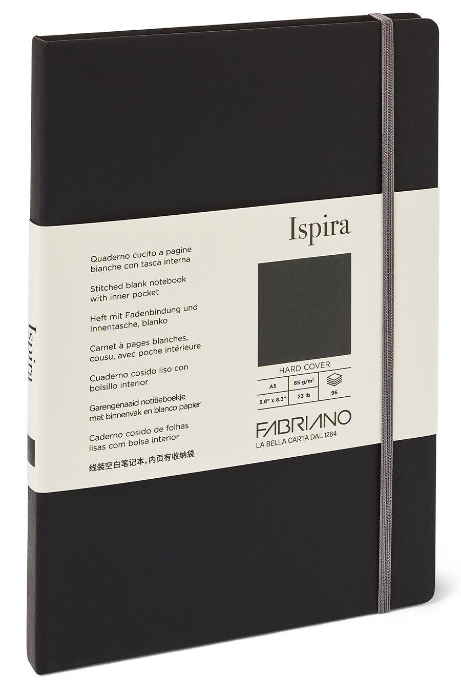 Fabriano Ispira Hard-Cover Notebook, 5.8" x 8.3", A5