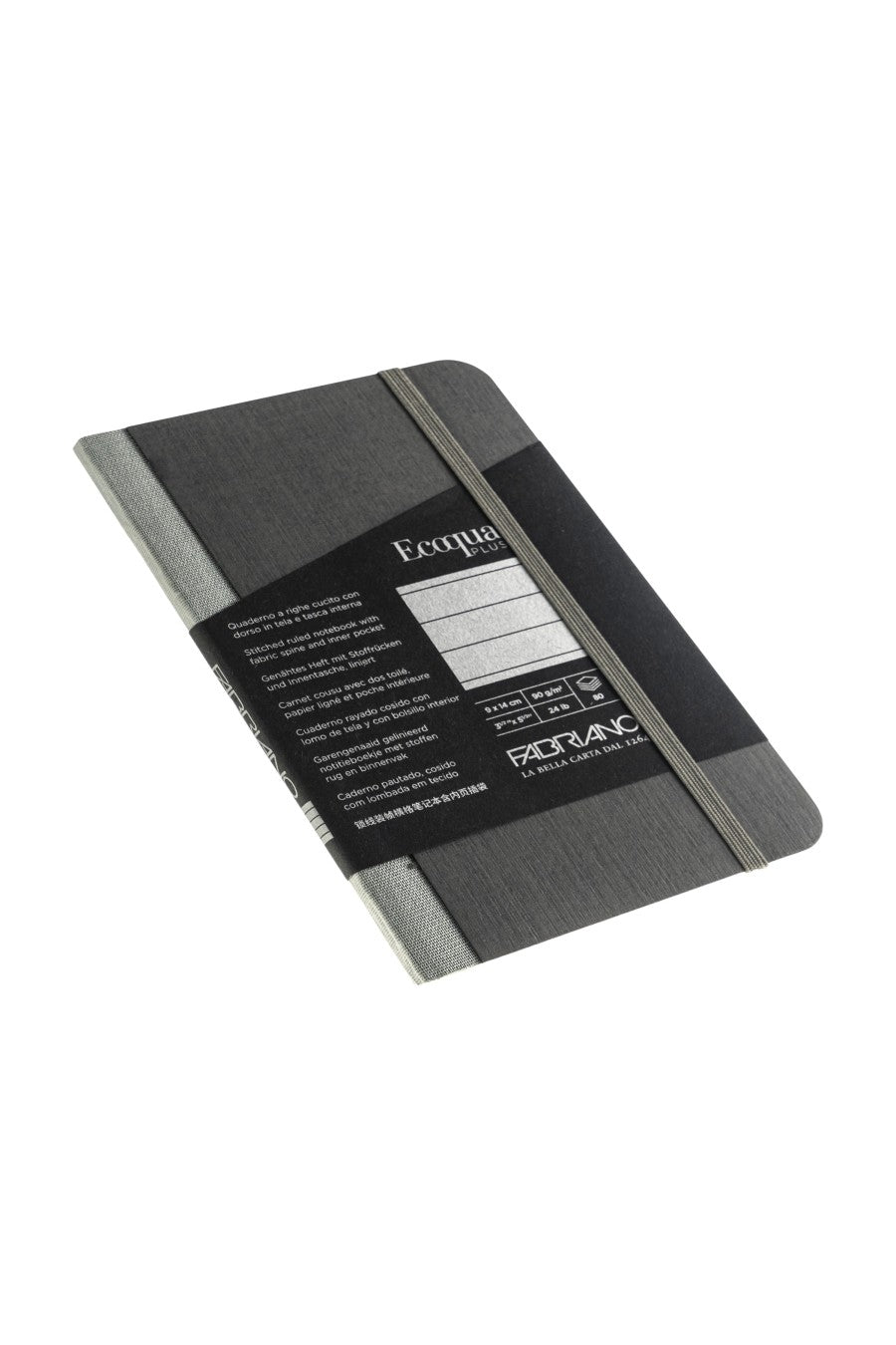 Fabriano Ecoqua Plus Sewn-Bound 100% Italian made Notebook, 3.5" x 5.5", 90gsm, 80 Sheets 