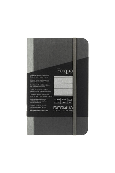 Fabriano Ecoqua Plus Sewn-Bound 100% Italian made Notebook, 3.5" x 5.5", 90gsm, 80 Sheets 