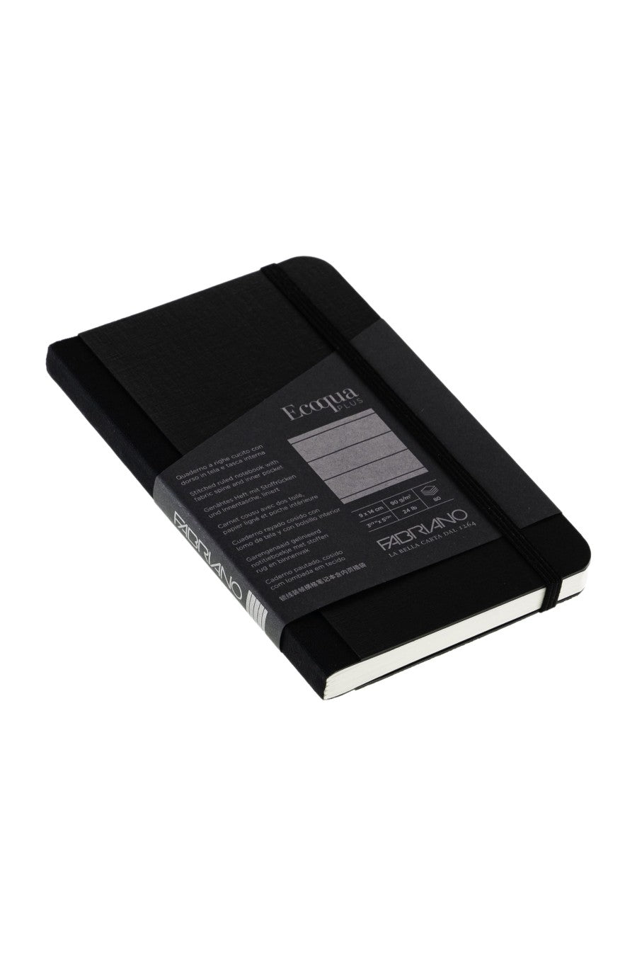 Fabriano Ecoqua Plus Sewn-Bound 100% Italian made Notebook, 3.5" x 5.5", 90gsm, 80 Sheets 