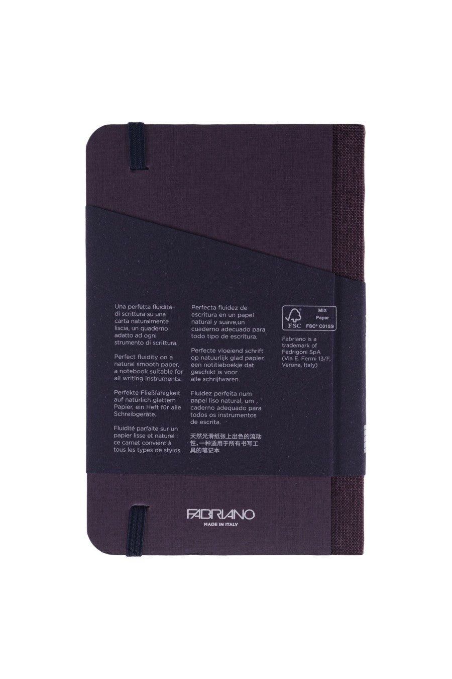 Fabriano Ecoqua Plus Sewn-Bound 100% Italian made Notebook, 3.5" x 5.5", 90gsm, 80 Sheets Lined