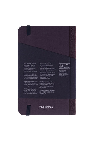 Fabriano Ecoqua Plus Sewn-Bound 100% Italian made Notebook, 3.5" x 5.5", 90gsm, 80 Sheets Lined