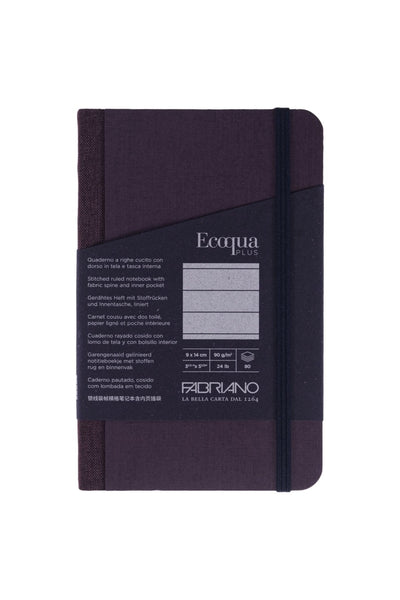 Fabriano Ecoqua Plus Sewn-Bound 100% Italian made Notebook, 3.5" x 5.5", 90gsm, 80 Sheets Lined