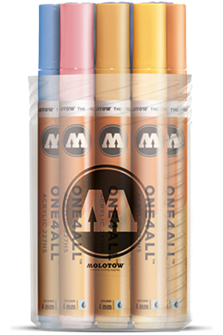 ONE4ALL 4mm 12pc Pastel Set 1, Screw Top Design