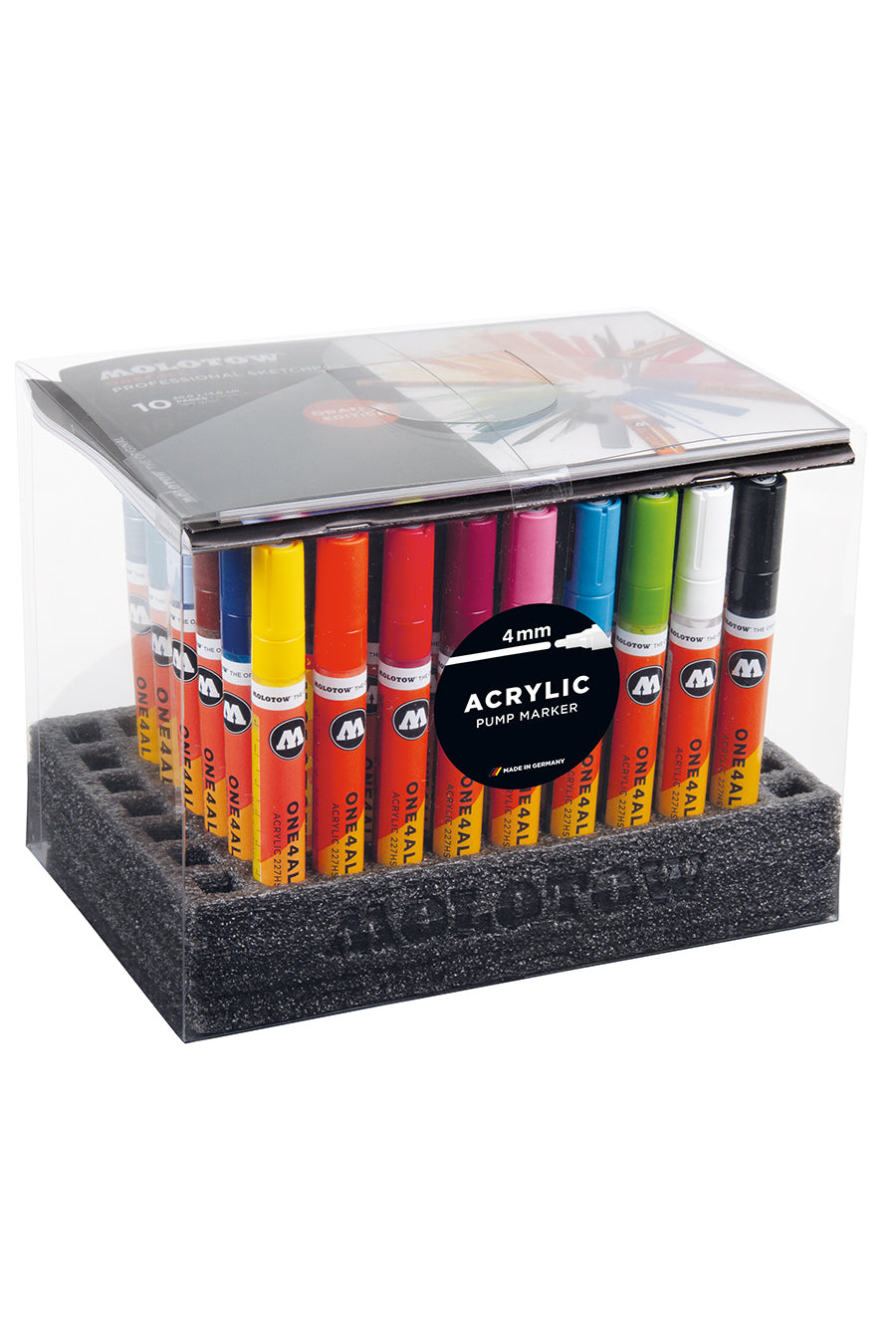 Molotow ONE4ALL Acrylic Paint Marker Complete Set, 4mm, Assorted Colors, 50 Markers Per Set, 1 Set Each (200.645)