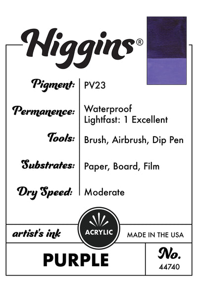 Higgins Acrylic Artist Inks Description