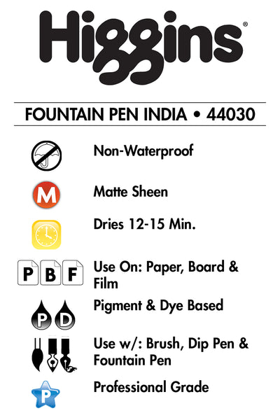 Higgins Fountain Pen India Ink, 2.5 oz