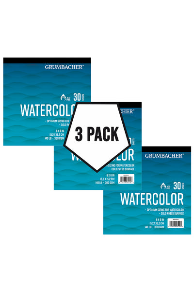 Grumbacher Watercolor Pads, 3-Pack