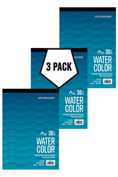 Grumbacher Watercolor Pads, 3-Pack