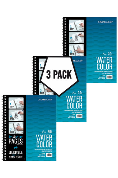 Grumbacher Watercolor Pads, 3-Pack