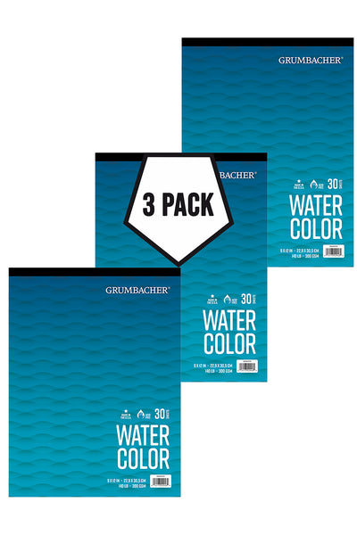 Grumbacher Watercolor Pads, 3-Pack