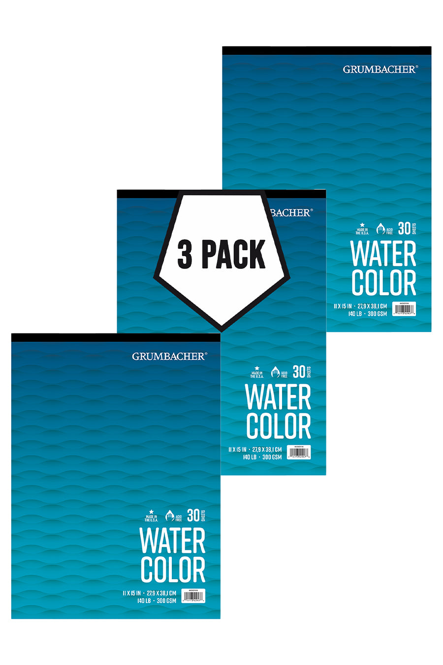 Grumbacher Watercolor Pads, 3-Pack