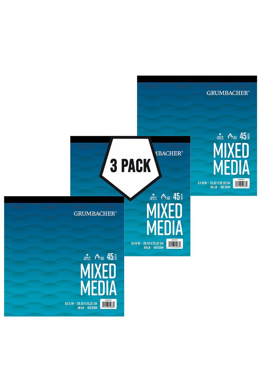 Grumbacher Mixed Media Pads, 3-Pack