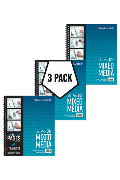 Grumbacher Mixed Media Pads, 3-Pack