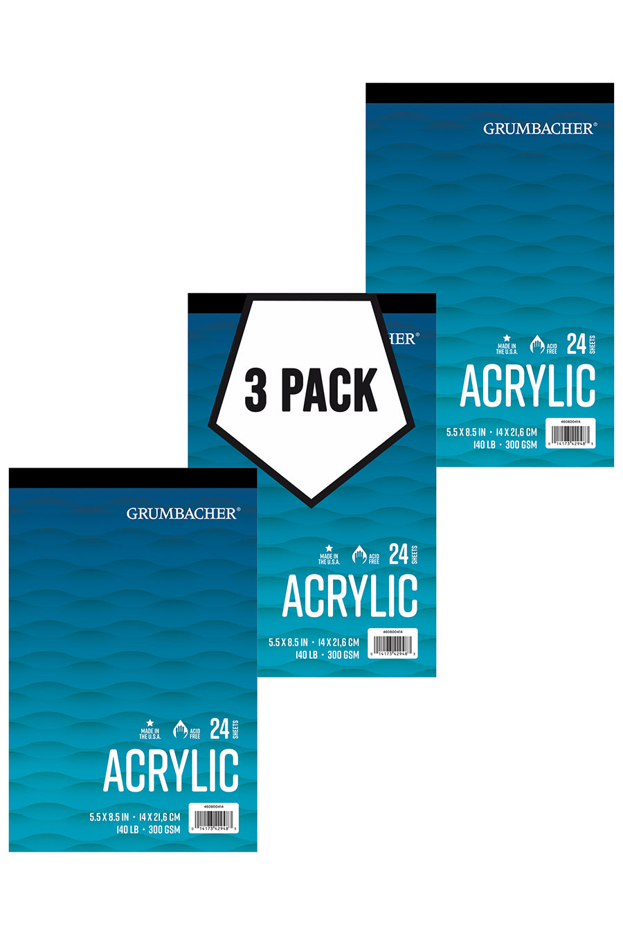 Grumbacher Acrylic Pads, 3-Pack