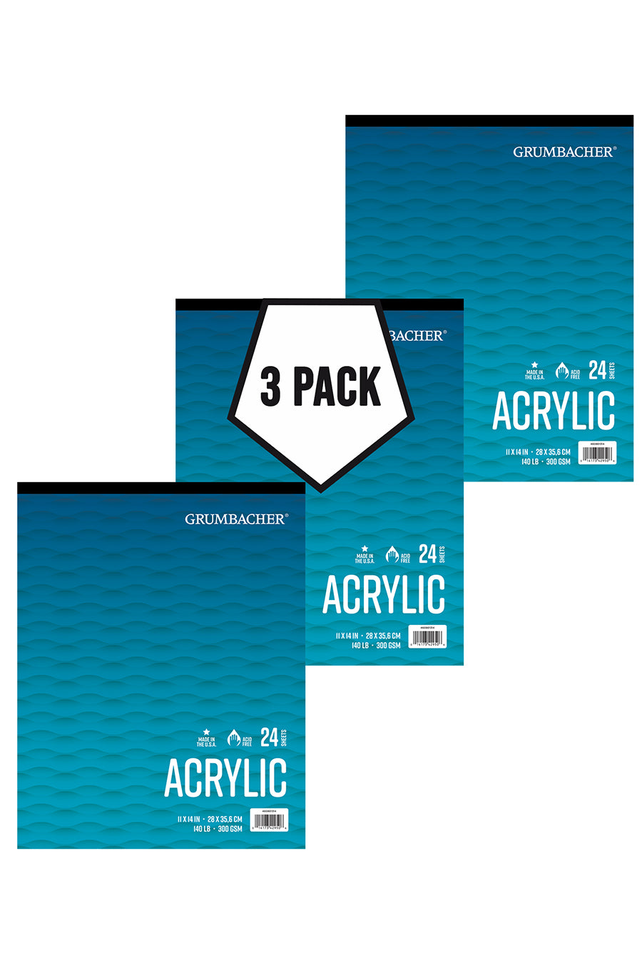 Grumbacher Acrylic Pads, 3-Pack