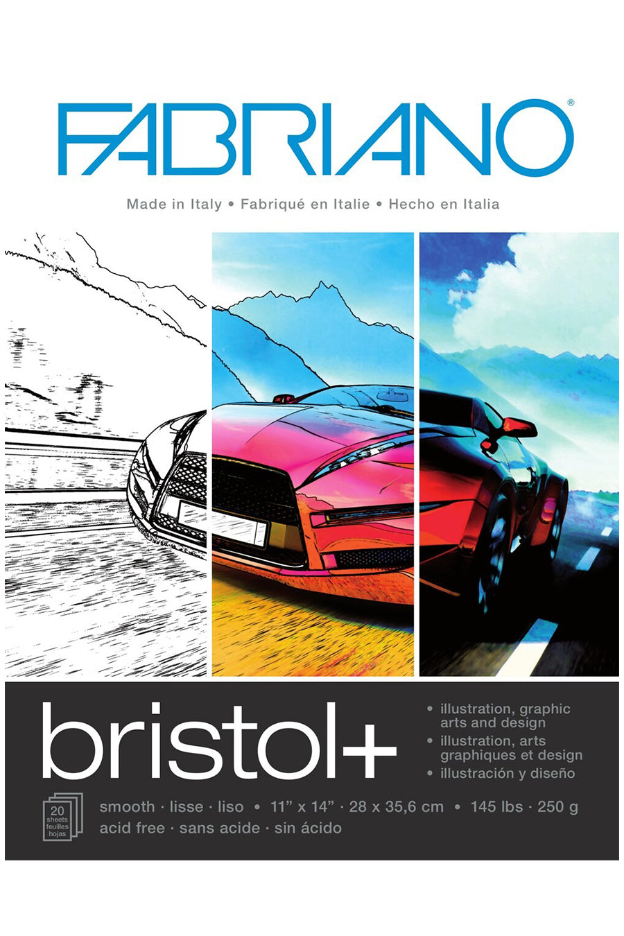 Fabriano Bristol+ Pad, 11 in x 14 in, 250 gsm/145 lbs.